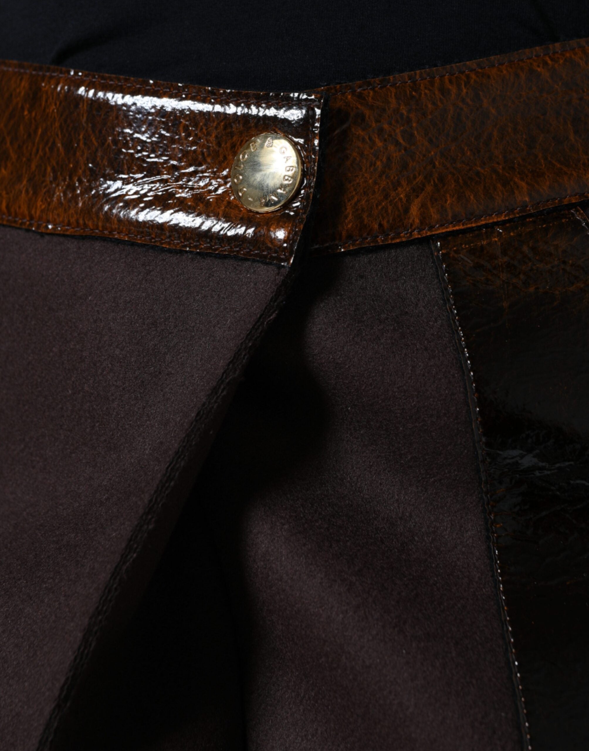 Dolce & Gabbana Brown Virgin Wool Mid Waist A-line Mini Skirt -   -  Dolce & Gabbana.