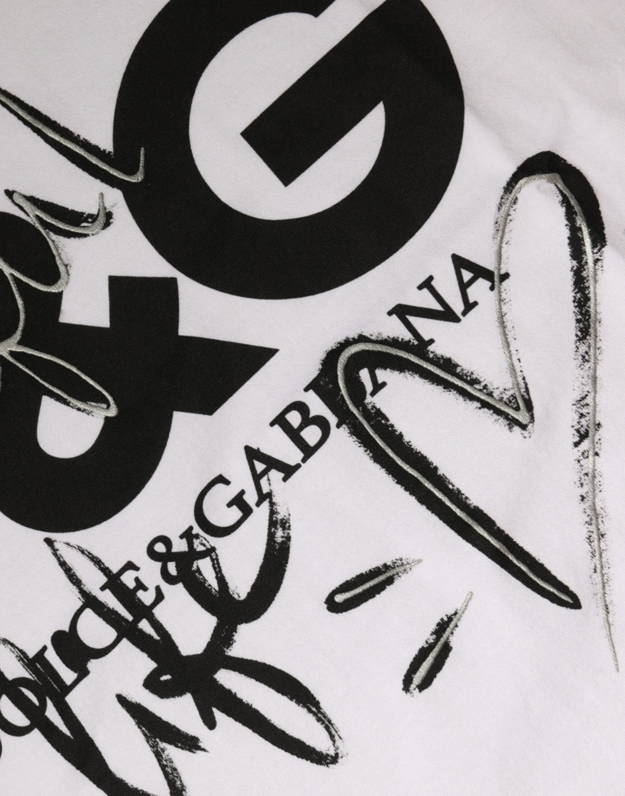 Dolce & Gabbana White Cotton Logo Print Round Neck T-shirt -   -  Dolce & Gabbana.