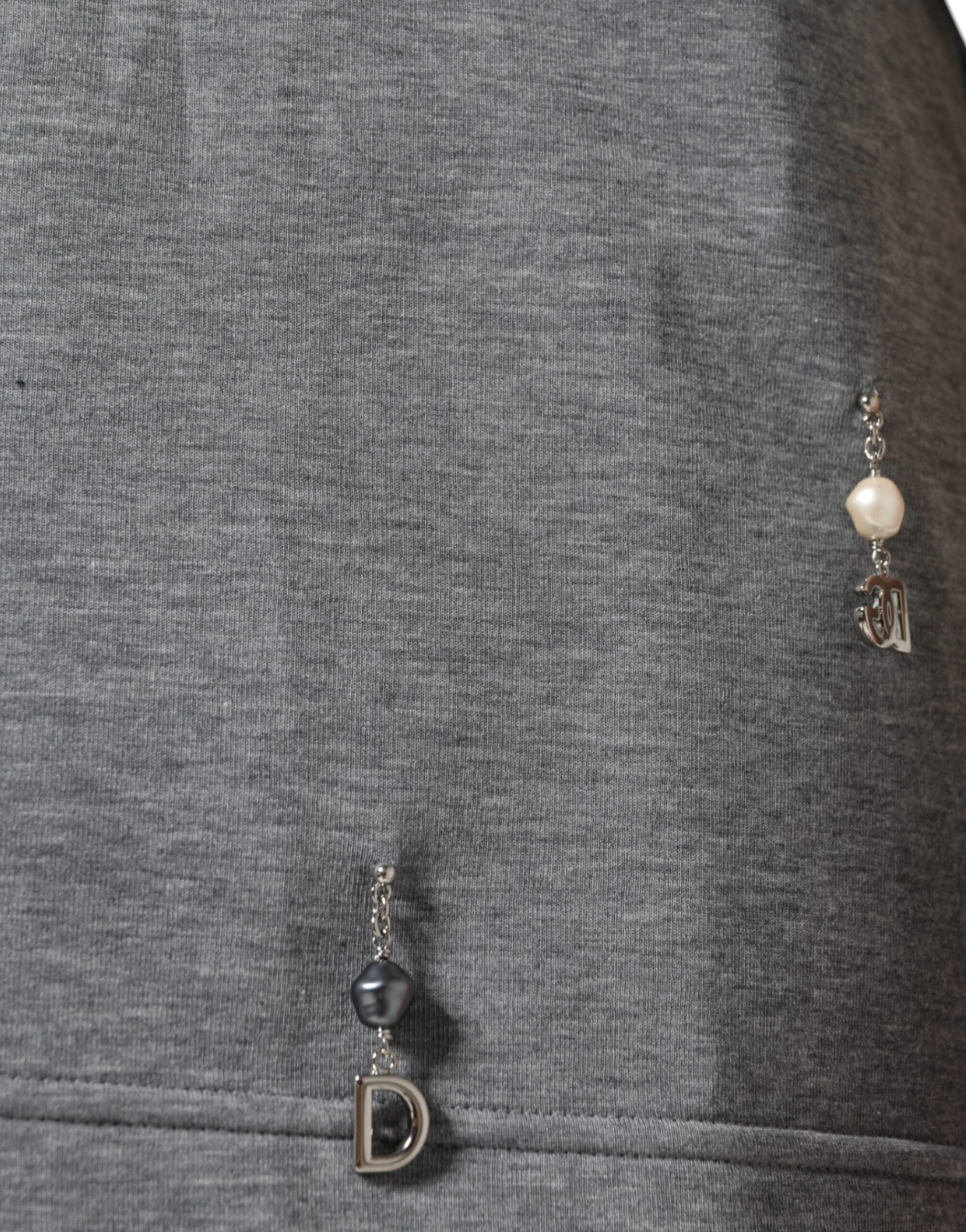 Dolce & Gabbana Gray Cotton Blend Embellished Tee T-shirt -   -  Dolce & Gabbana.