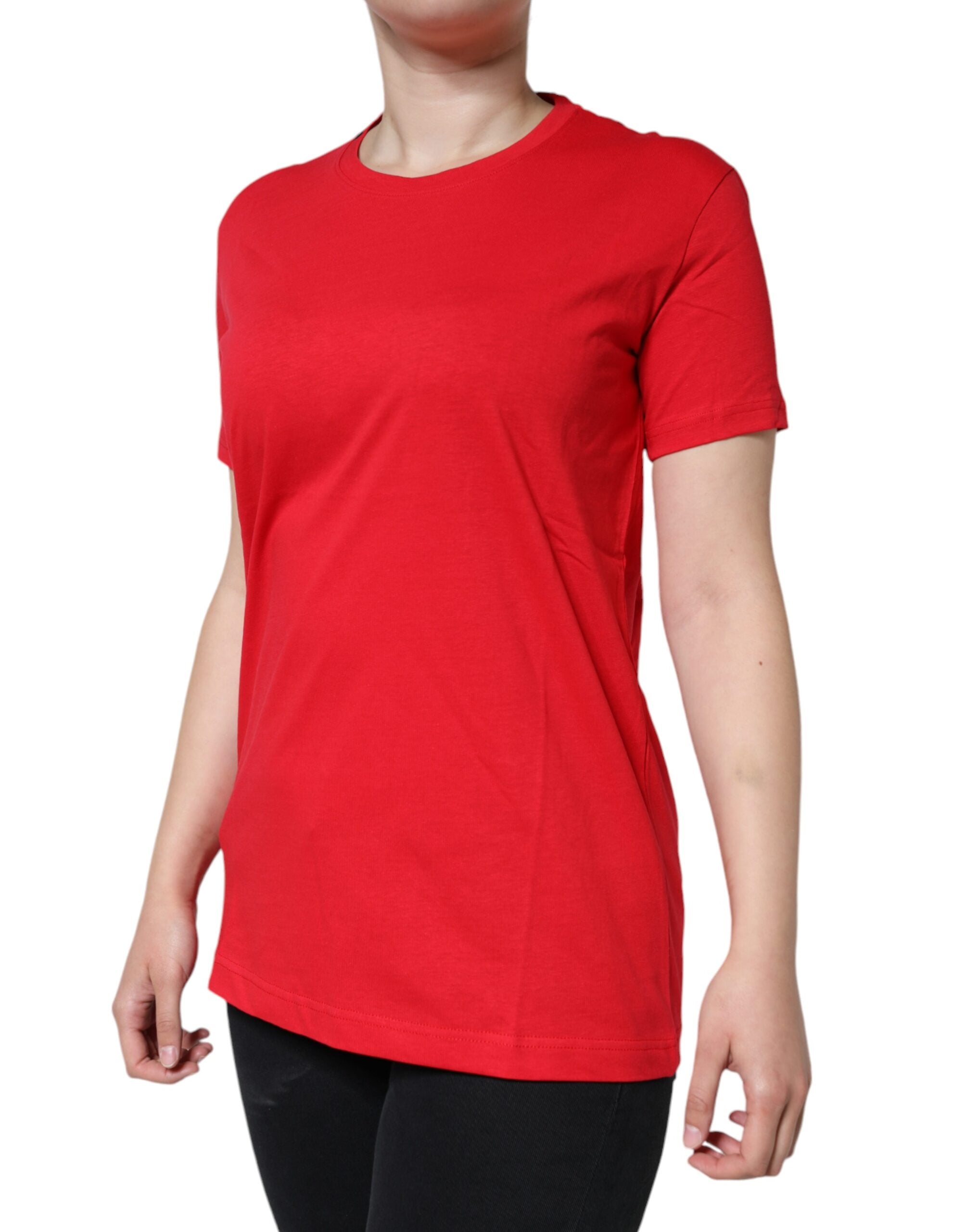 Dolce & Gabbana Red Cotton Crew Neck Short Sleeve Tee T-shirt -   -  Dolce & Gabbana.