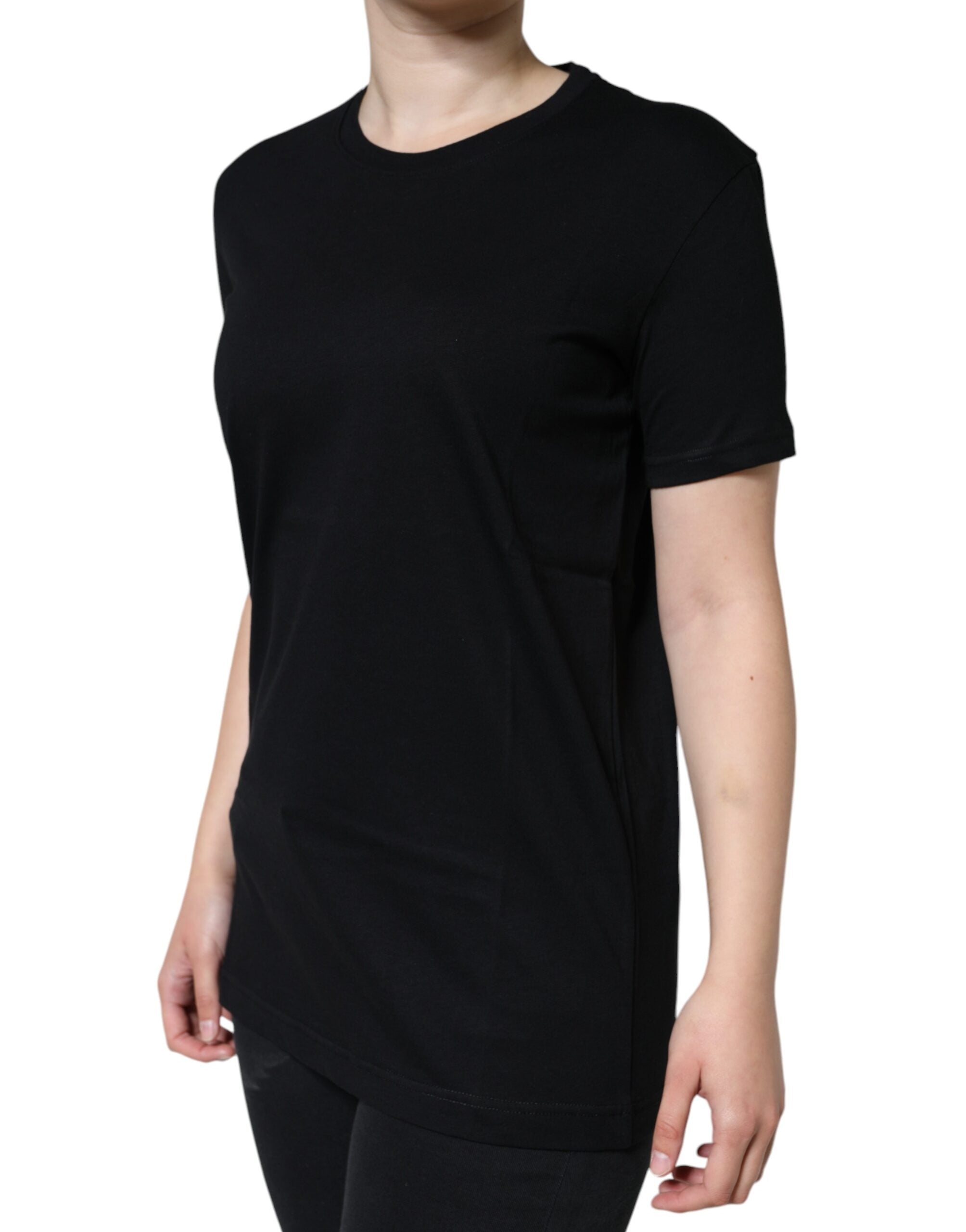 Dolce & Gabbana Black Cotton Crew Neck Short Sleeve T-shirt -   -  Dolce & Gabbana.
