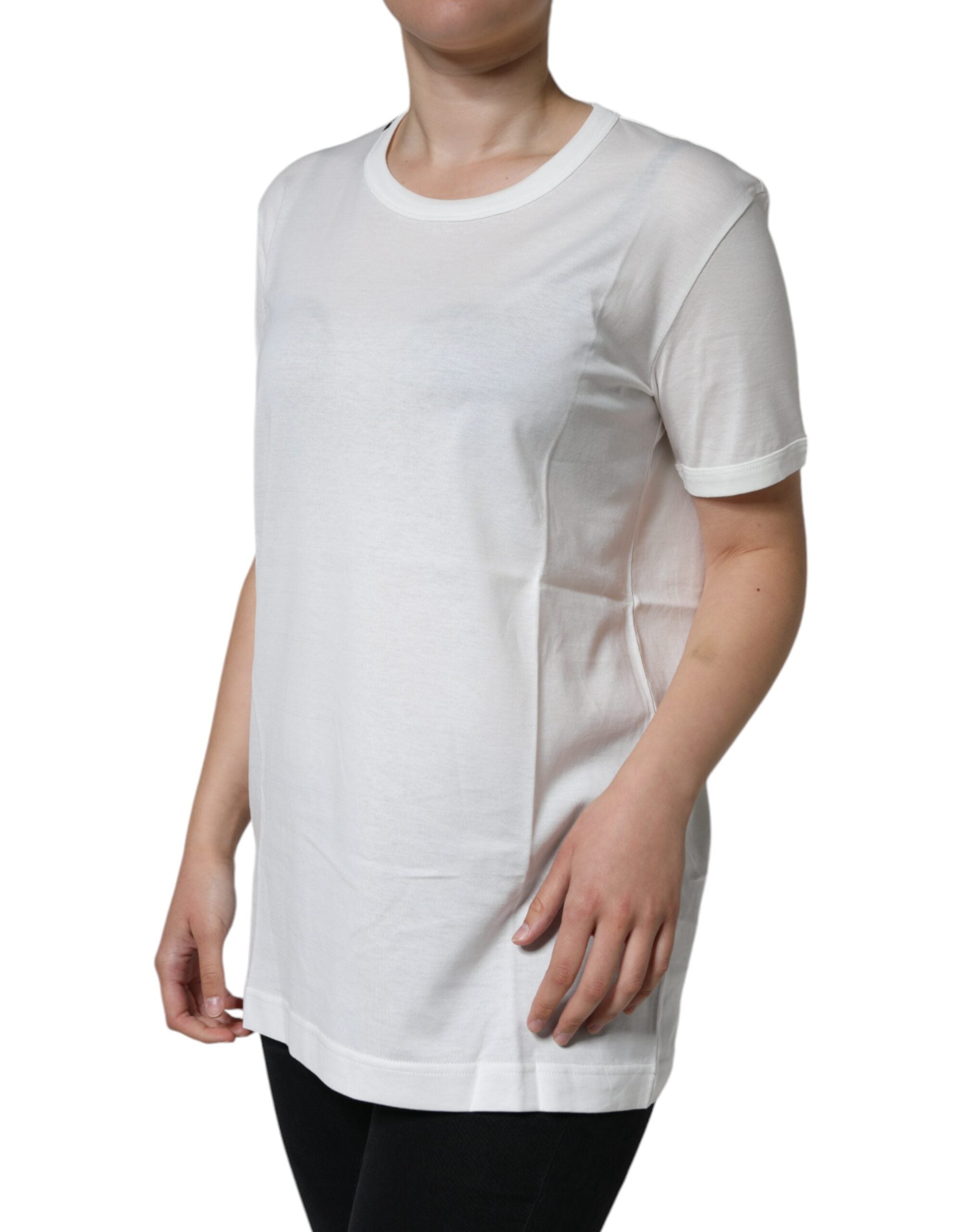 Dolce & Gabbana White Cotton Crew Neck Short Sleeve T-shirt -   -  Dolce & Gabbana.