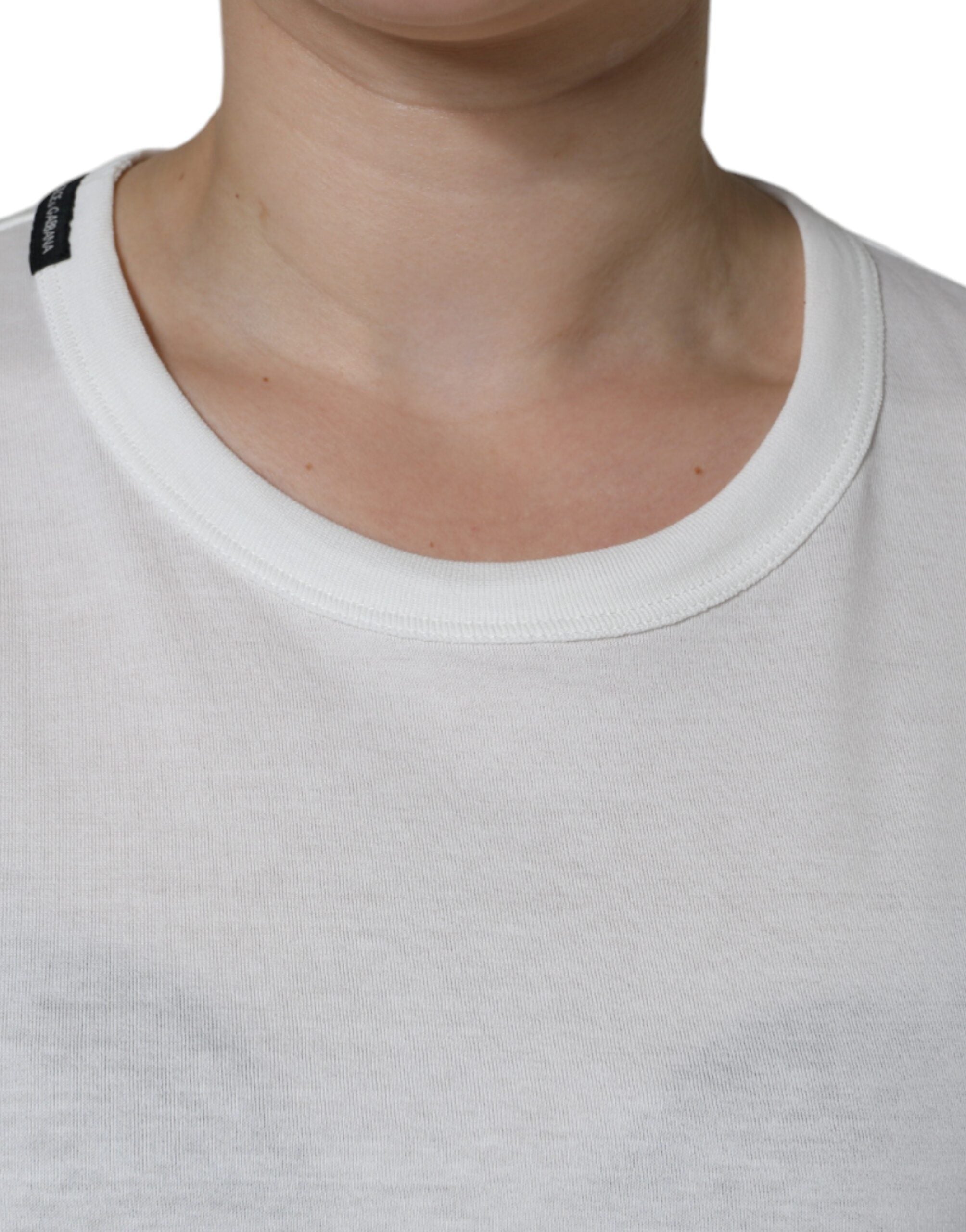 Dolce & Gabbana White Cotton Crew Neck Short Sleeve T-shirt -   -  Dolce & Gabbana.