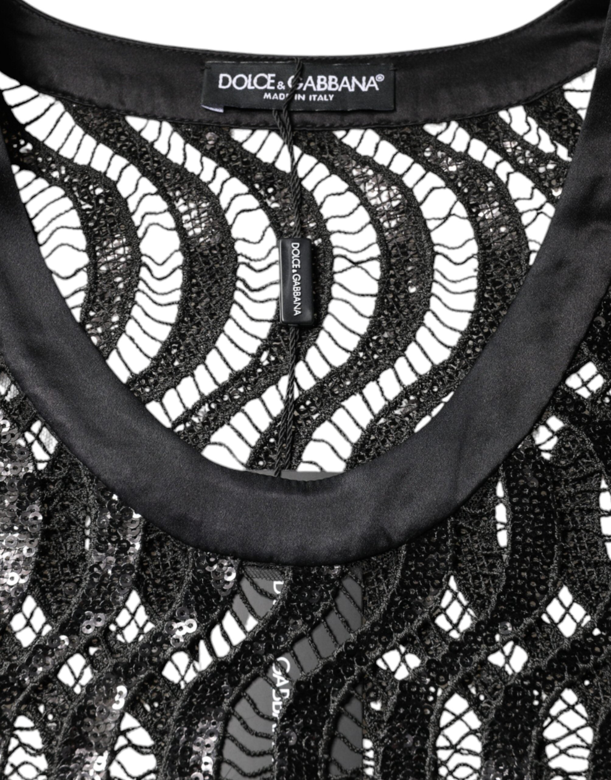 Dolce & Gabbana Black Sequin Sleeveless Tank Blouse Top -   -  Dolce & Gabbana.