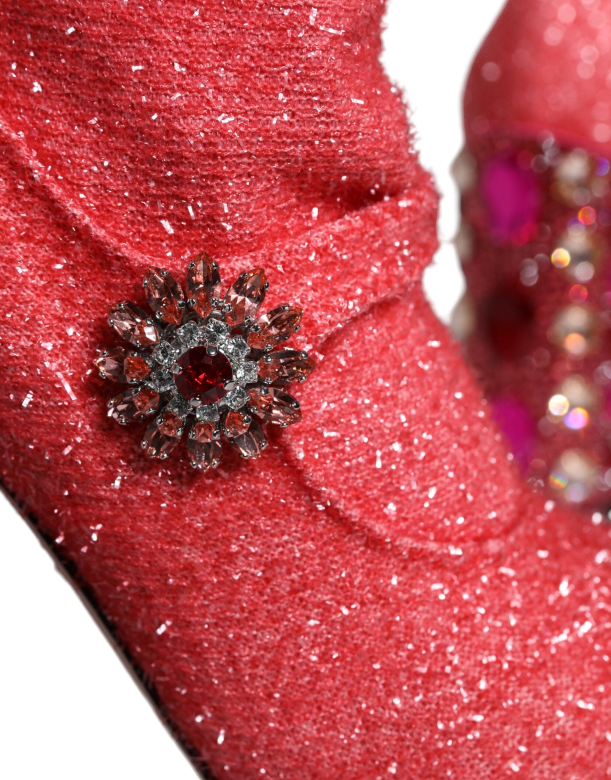 Dolce & Gabbana Pink Crystal Lurex Fantasy High Boots Shoes -   -  Dolce & Gabbana.