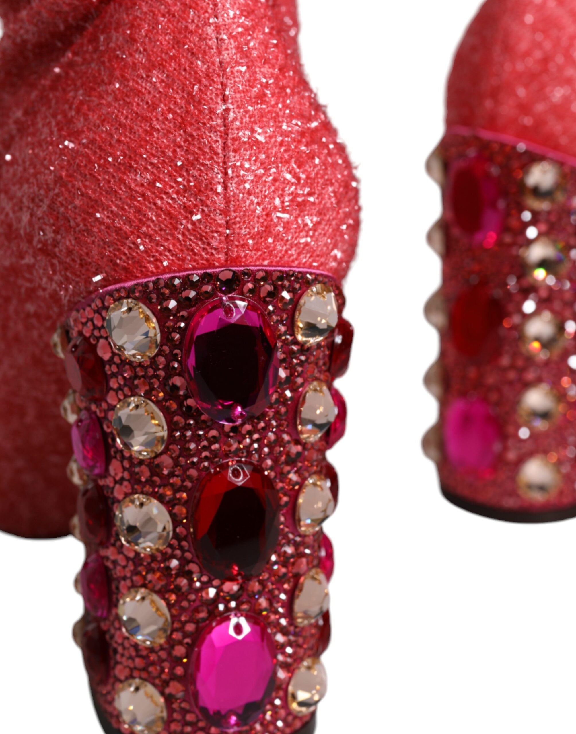Dolce & Gabbana Pink Crystal Lurex Fantasy High Boots Shoes -   -  Dolce & Gabbana.