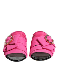 Dolce & Gabbana Pink Black Crystal Slides Sandals Shoes -   -  Dolce & Gabbana.