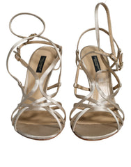 Dolce & Gabbana Beige Leather Stiletto Heels Sandals Shoes -   -  Dolce & Gabbana.