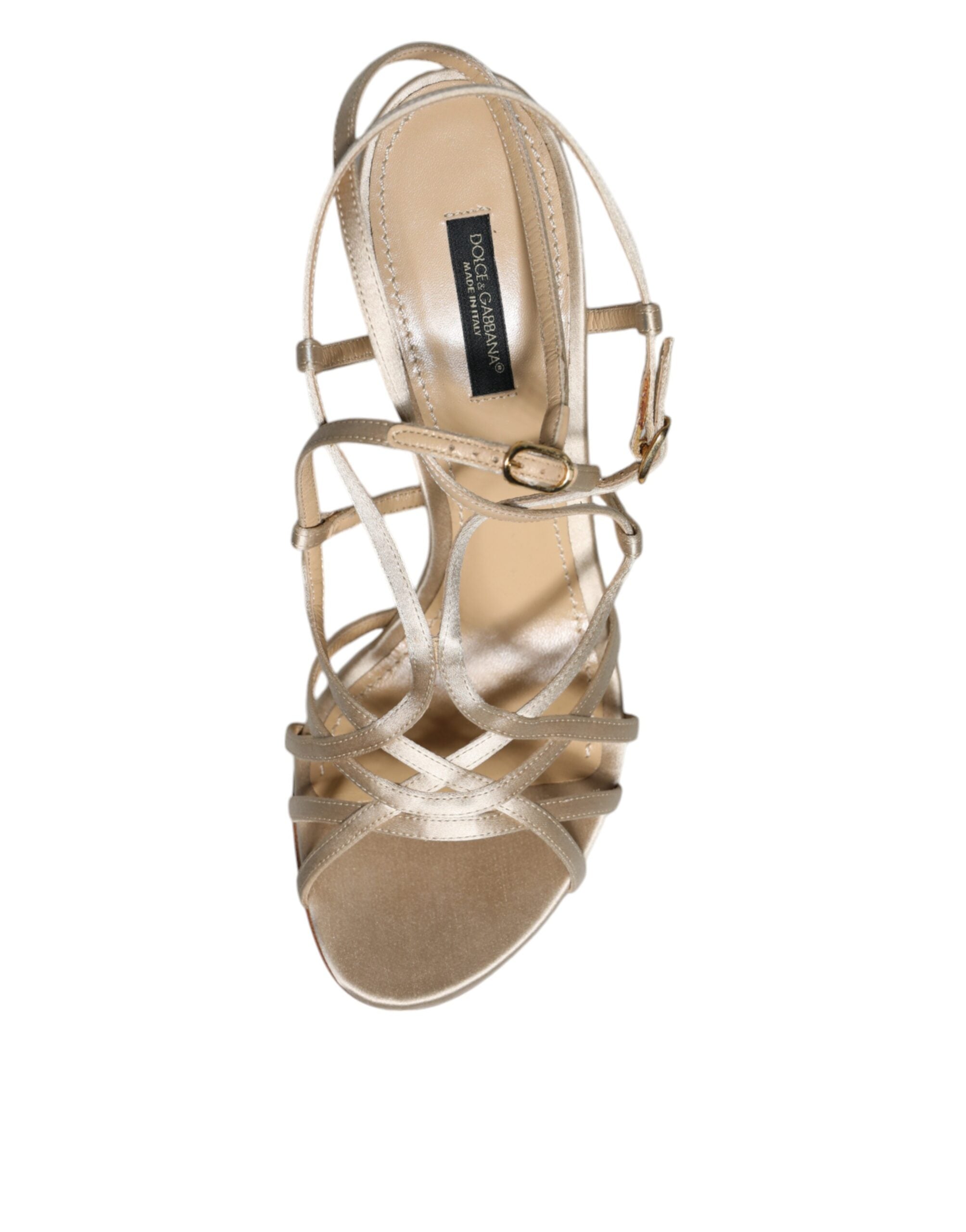 Dolce & Gabbana Beige Leather Stiletto Heels Sandals Shoes -   -  Dolce & Gabbana.