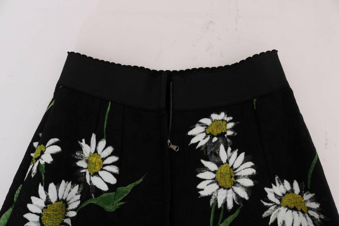 Dolce & Gabbana Black Embellished Daisy Brocade Skirt -   -  Dolce & Gabbana.