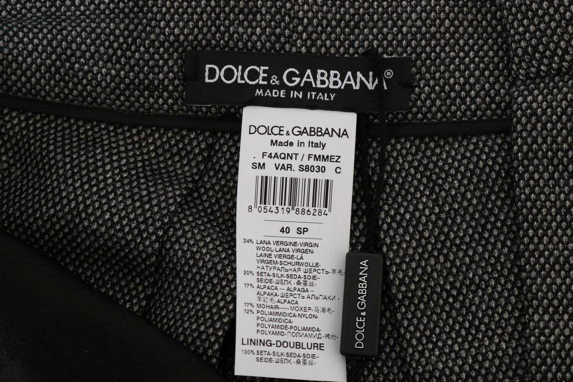 Dolce & Gabbana Gray Wool High Waist Mini Shorts -   -  Dolce & Gabbana.