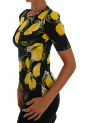 Dolce & Gabbana Multicolor Lemon Silk Stretch T-Shirt -   -  Dolce & Gabbana.