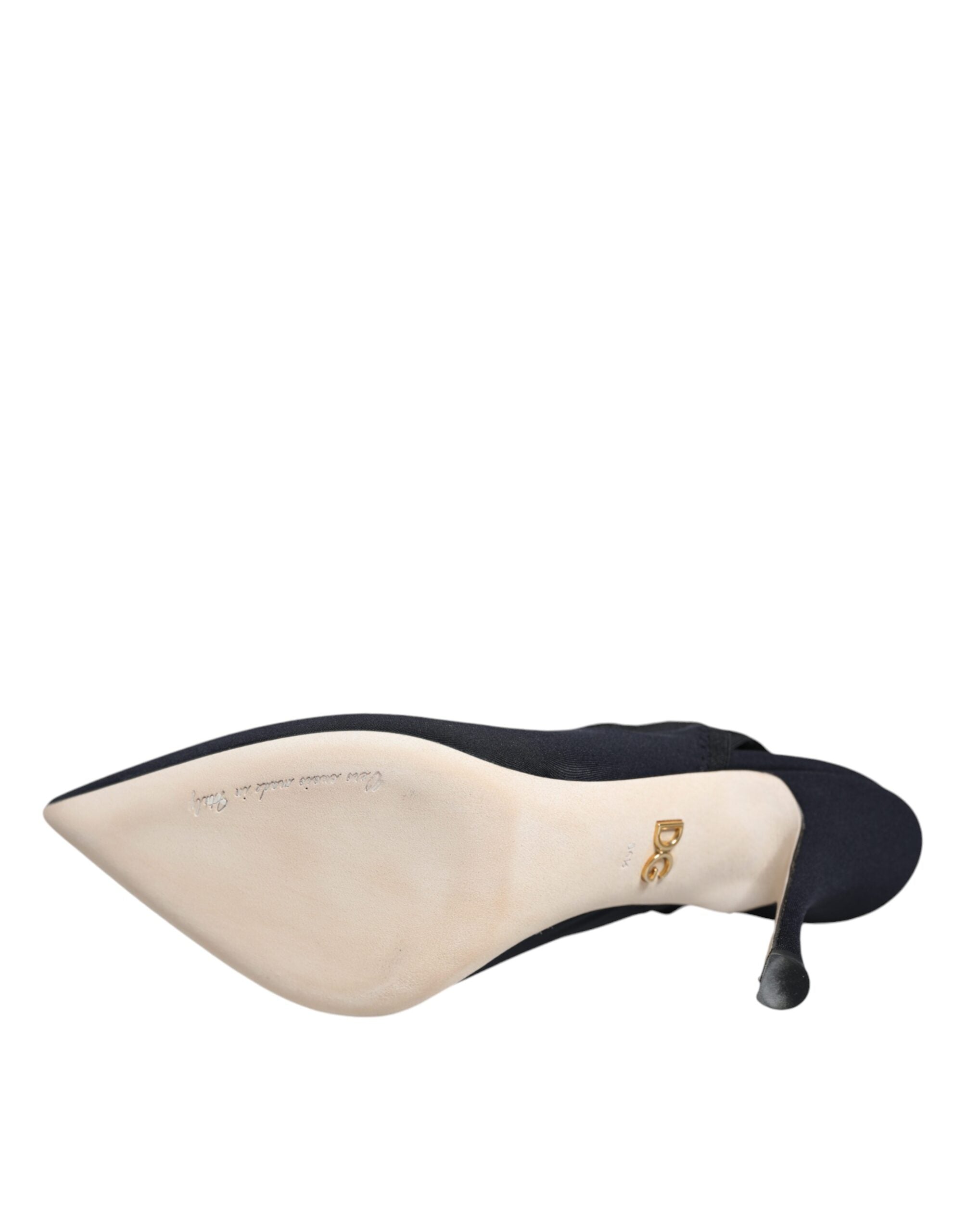 Dolce & Gabbana Black Jersey Stretch Heels Slingback Shoes -   -  Dolce & Gabbana.
