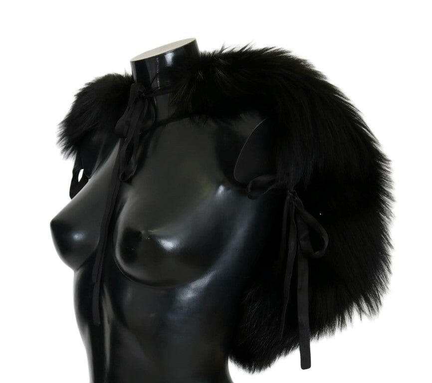 Dolce & Gabbana Black Silver Fox Fur Scarf -   -  Dolce & Gabbana.