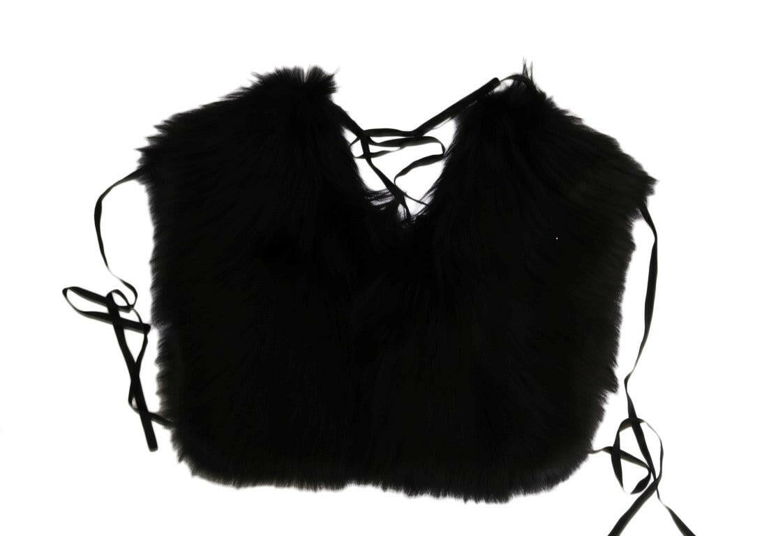Dolce & Gabbana Black Silver Fox Fur Scarf -   -  Dolce & Gabbana.