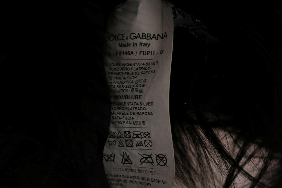 Dolce & Gabbana Black Silver Fox Fur Scarf -   -  Dolce & Gabbana.