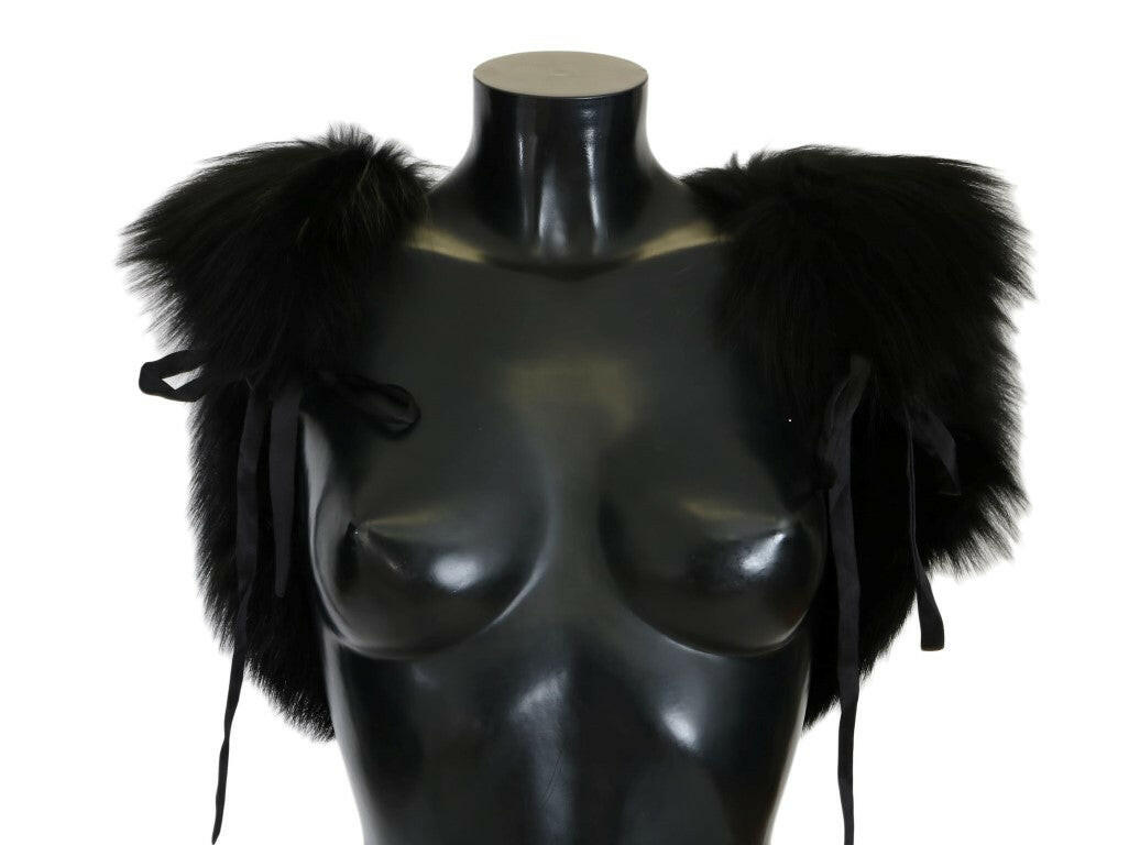 Dolce & Gabbana Black Silver Fox Fur Scarf -   -  Dolce & Gabbana.