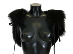 Dolce & Gabbana Black Silver Fox Fur Scarf -   -  Dolce & Gabbana.