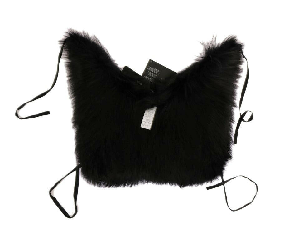 Dolce & Gabbana Black Silver Fox Fur Scarf -   -  Dolce & Gabbana.