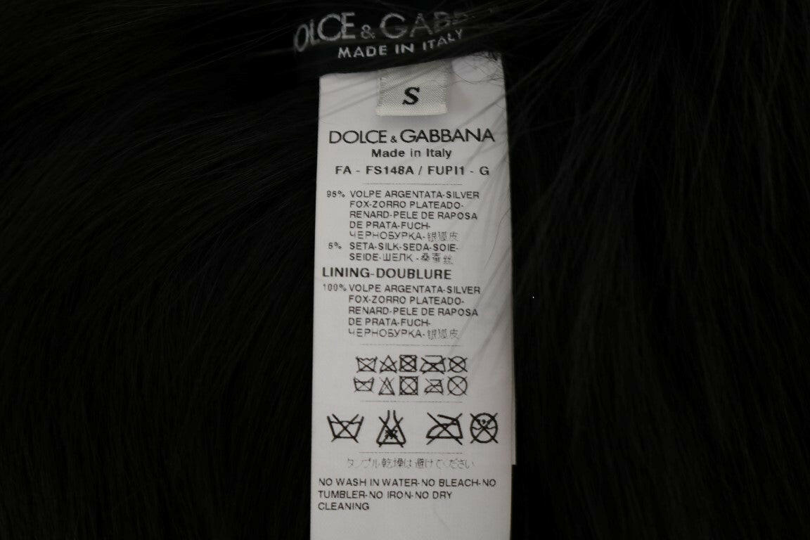 Dolce & Gabbana Black Silver Fox Fur Scarf -   -  Dolce & Gabbana.