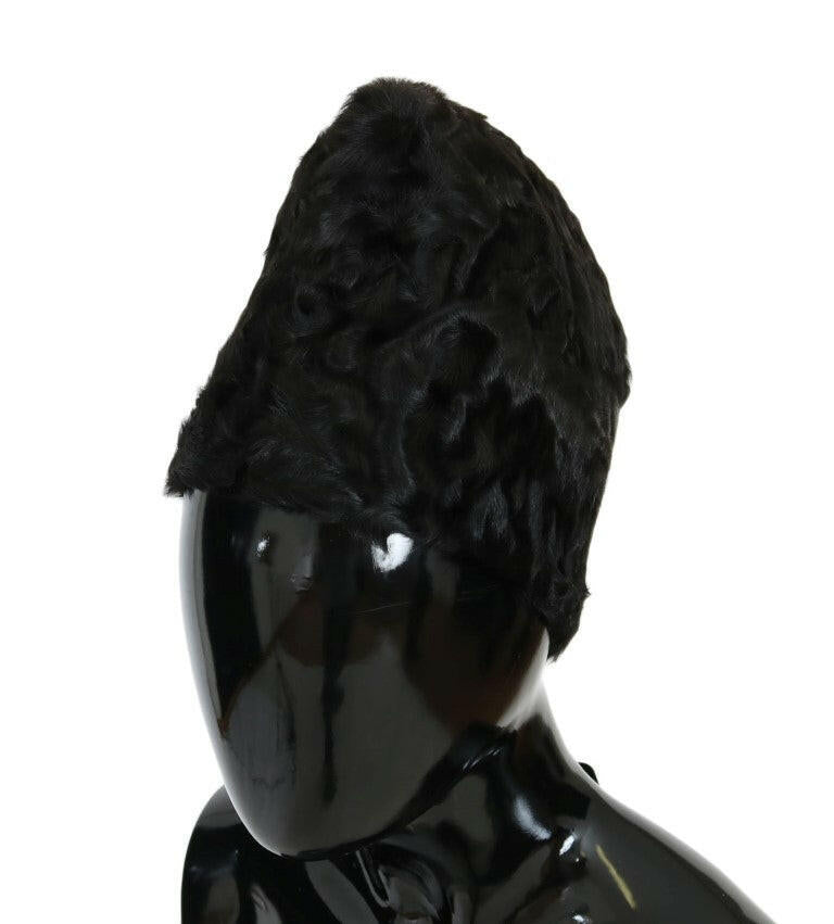 Dolce & Gabbana Black Xiangao Lamb Fur Beanie -   -  Dolce & Gabbana.