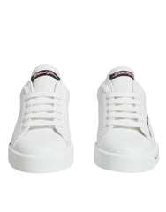 Dolce & Gabbana White Pink Portofino Low Top Sneakers Shoes -   -  Dolce & Gabbana.