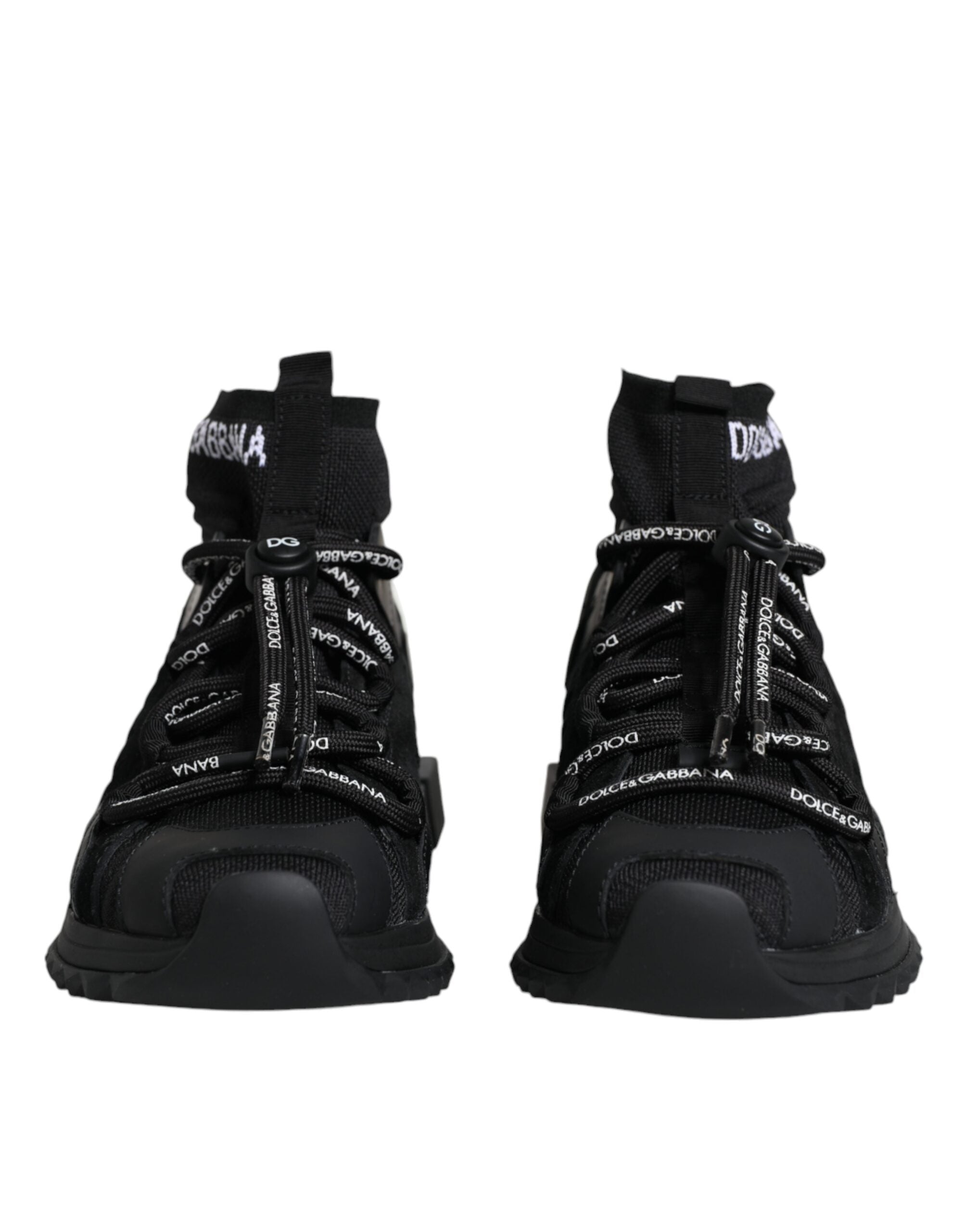 Dolce & Gabbana Black Sorrento Socks Logo Sneakers Shoes -   -  Dolce & Gabbana.