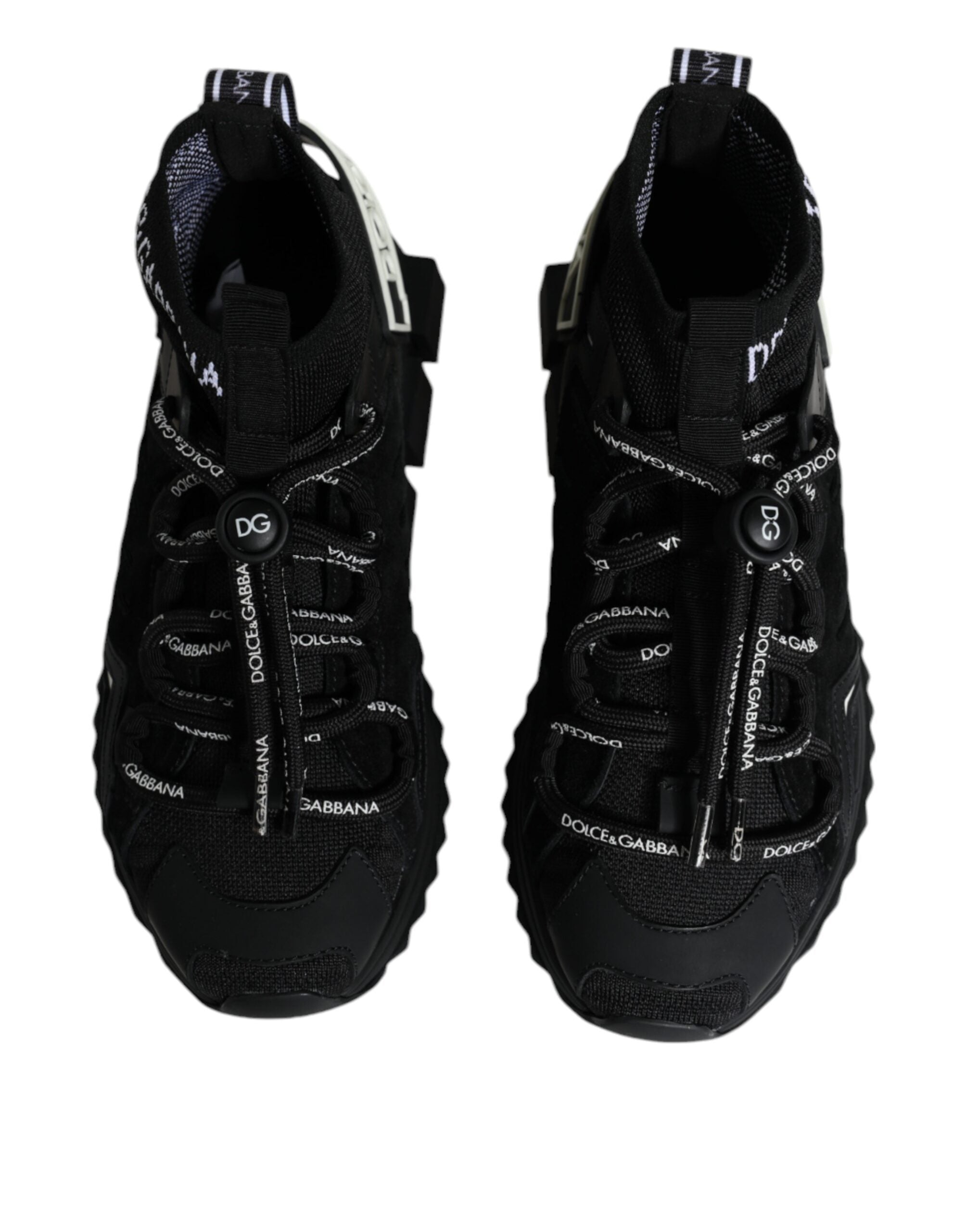 Dolce & Gabbana Black Sorrento Socks Logo Sneakers Shoes -   -  Dolce & Gabbana.