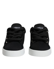Dolce & Gabbana Black White Portofino Low Top Sneakers Shoes -   -  Dolce & Gabbana.