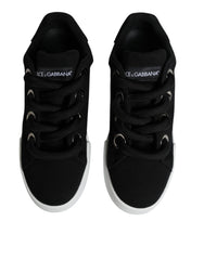 Dolce & Gabbana Black White Portofino Low Top Sneakers Shoes -   -  Dolce & Gabbana.
