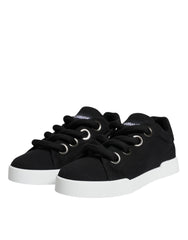 Dolce & Gabbana Black White Portofino Low Top Sneakers Shoes -   -  Dolce & Gabbana.