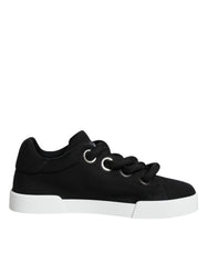 Dolce & Gabbana Black White Portofino Low Top Sneakers Shoes -   -  Dolce & Gabbana.