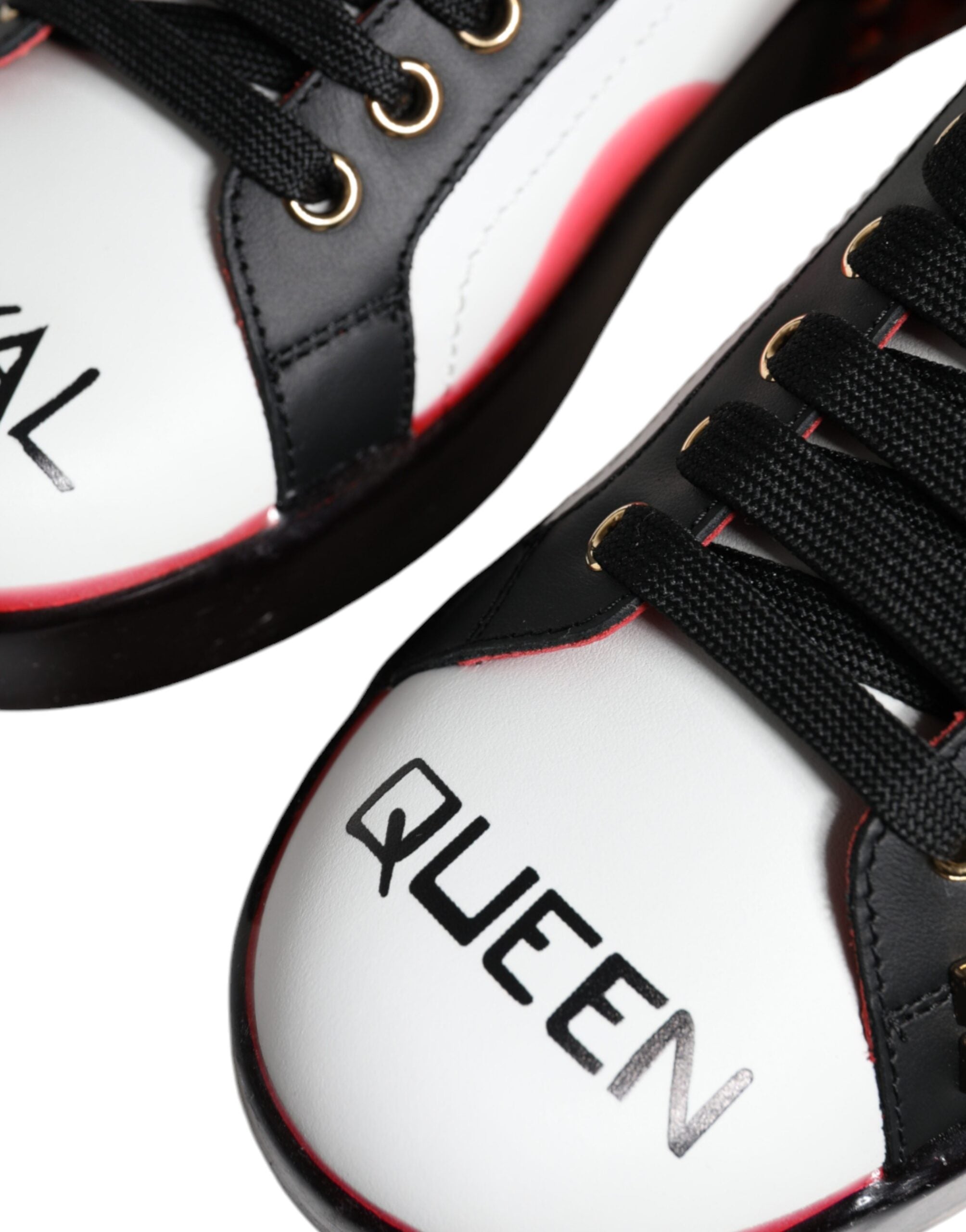 Dolce & Gabbana White Red Crystals Leather Portofino Sneakers Shoes -   -  Dolce & Gabbana.