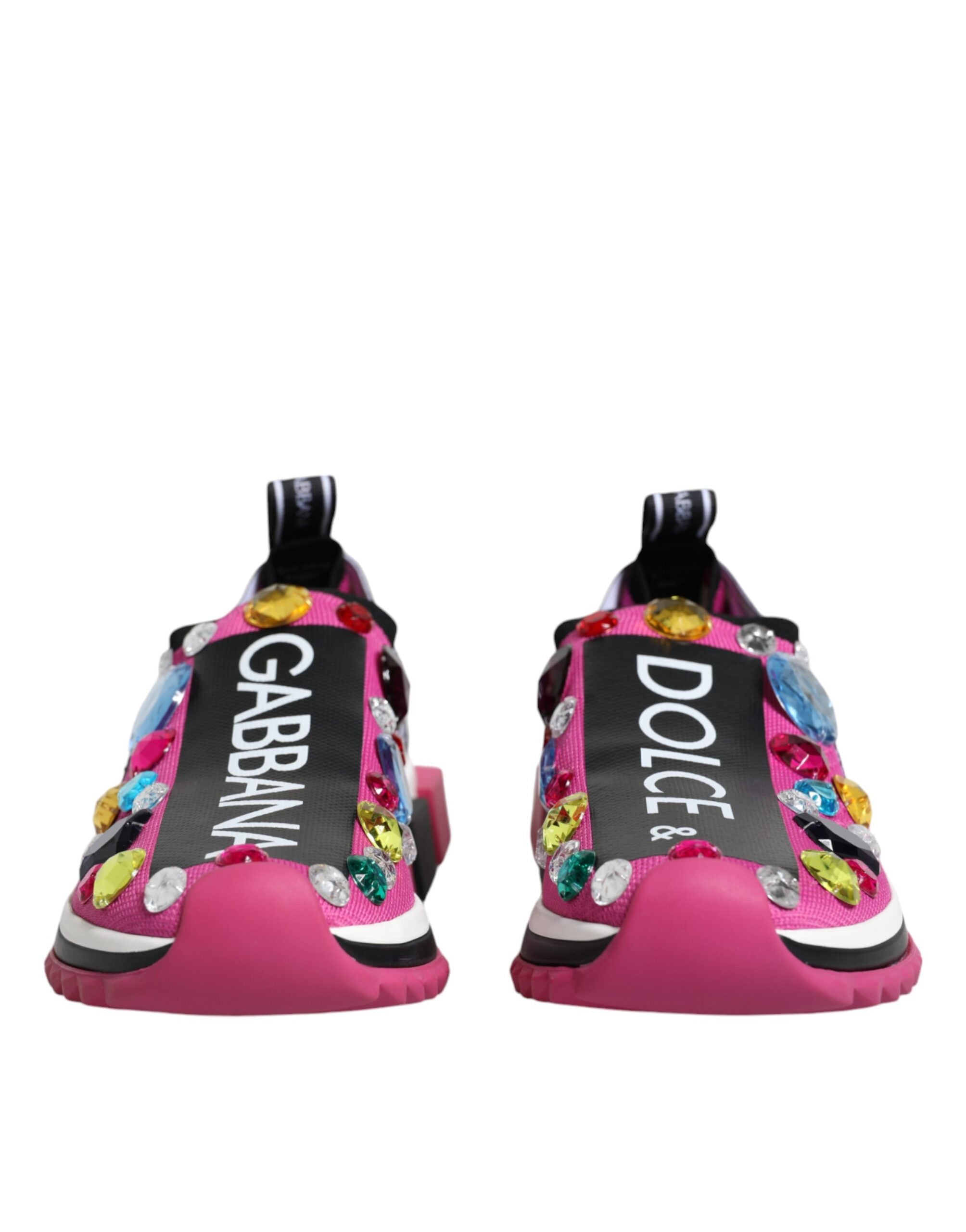 Dolce & Gabbana Pink Sorrento Crystals Low Top Sneakers Shoes -   -  Dolce & Gabbana.