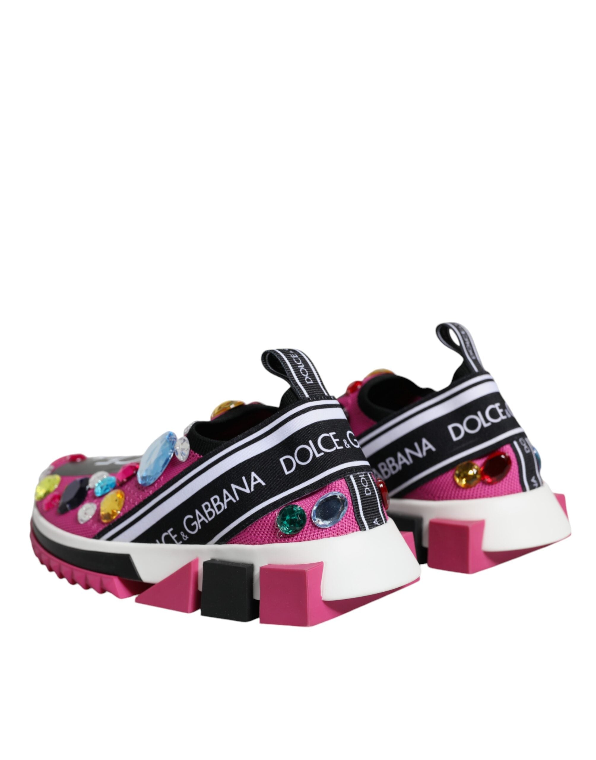 Dolce & Gabbana Pink Sorrento Crystals Low Top Sneakers Shoes -   -  Dolce & Gabbana.