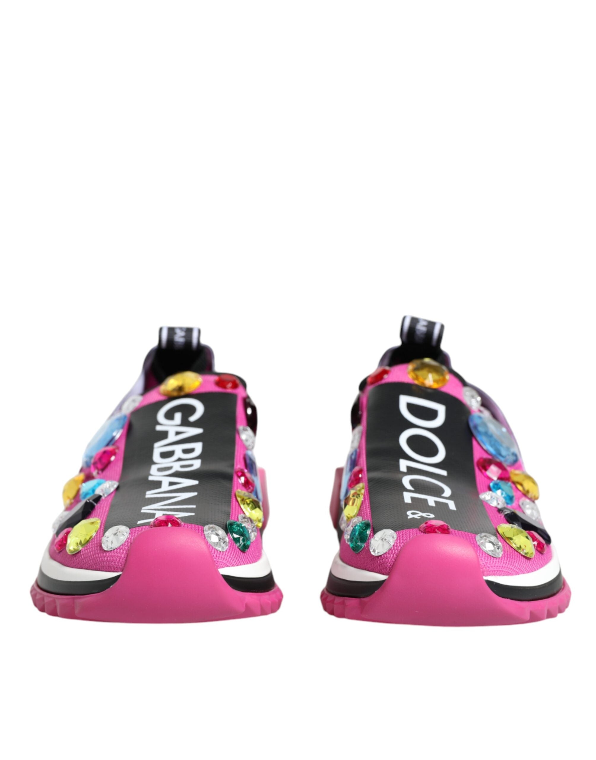 Dolce & Gabbana Pink Sorrento Crystals Low Top Sneakers Shoes -   -  Dolce & Gabbana.