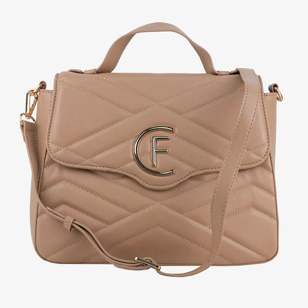 CRISTINAEFFE Beige Artificial Leather Women Crossbody Bag -  Luxury Cross Body Bag for Women -  CRISTINAEFFE.