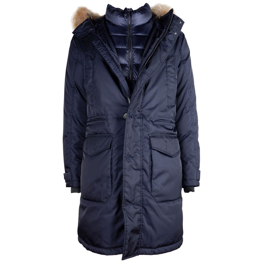 Add Blue Nylon Men Jacket -   -  Add.