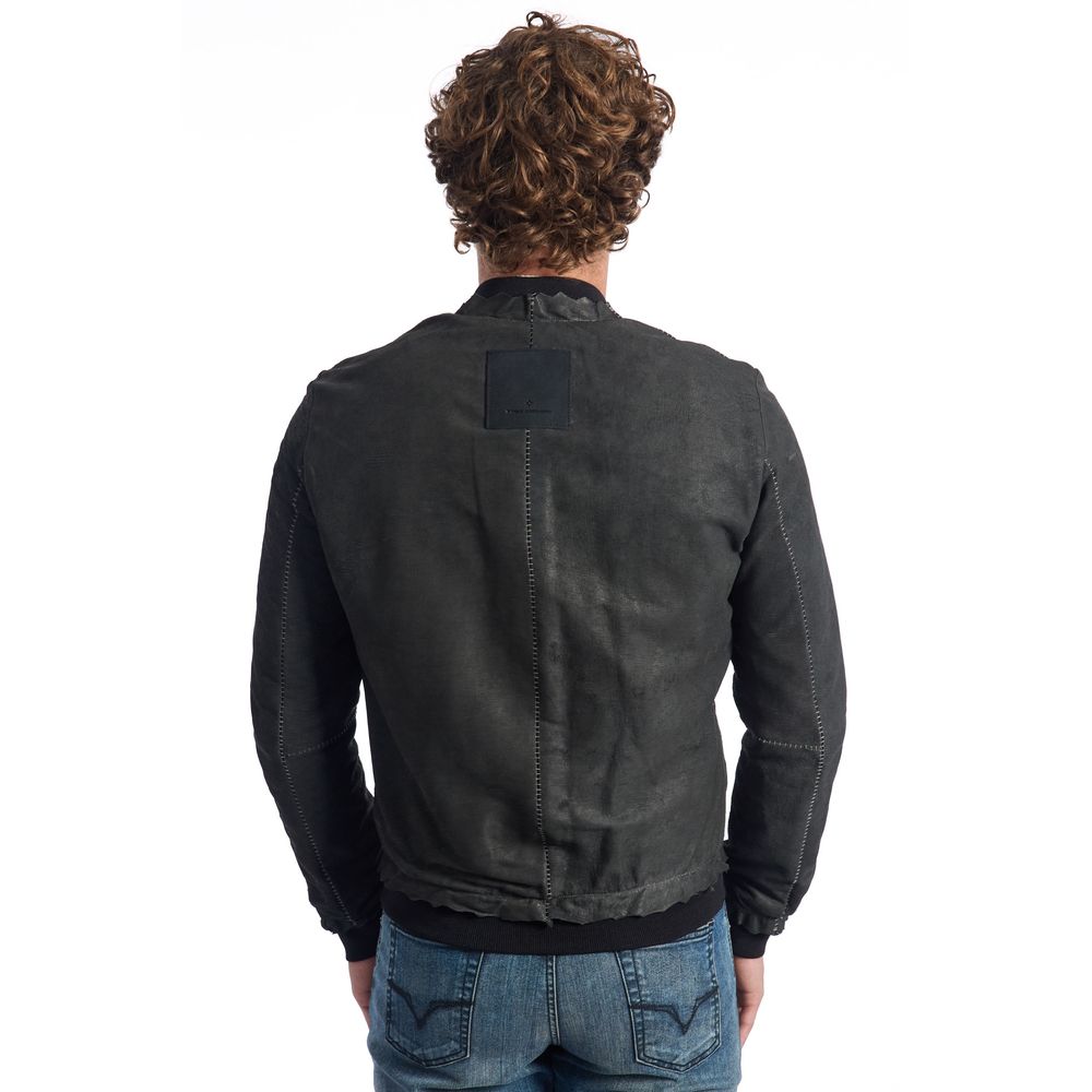Roberto Pepe Luxury Gray Lambskin Men's Jacket -   -  Roberto Pepe Luxury.
