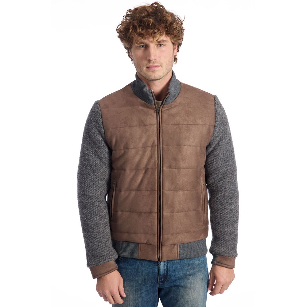 Roberto Pepe Luxury Brown Wool Men Jacket -   -  Roberto Pepe Luxury.