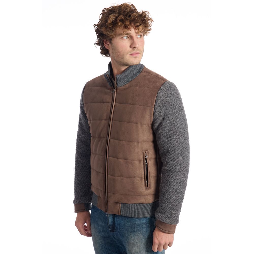 Roberto Pepe Luxury Brown Wool Men Jacket -   -  Roberto Pepe Luxury.