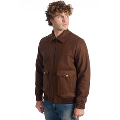 Roberto Pepe Luxury Brown Wool Men Jacket -   -  Roberto Pepe Luxury.