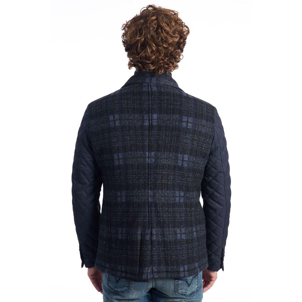 Roberto Pepe Luxury Blue Wool Men Jacket -   -  Roberto Pepe Luxury.