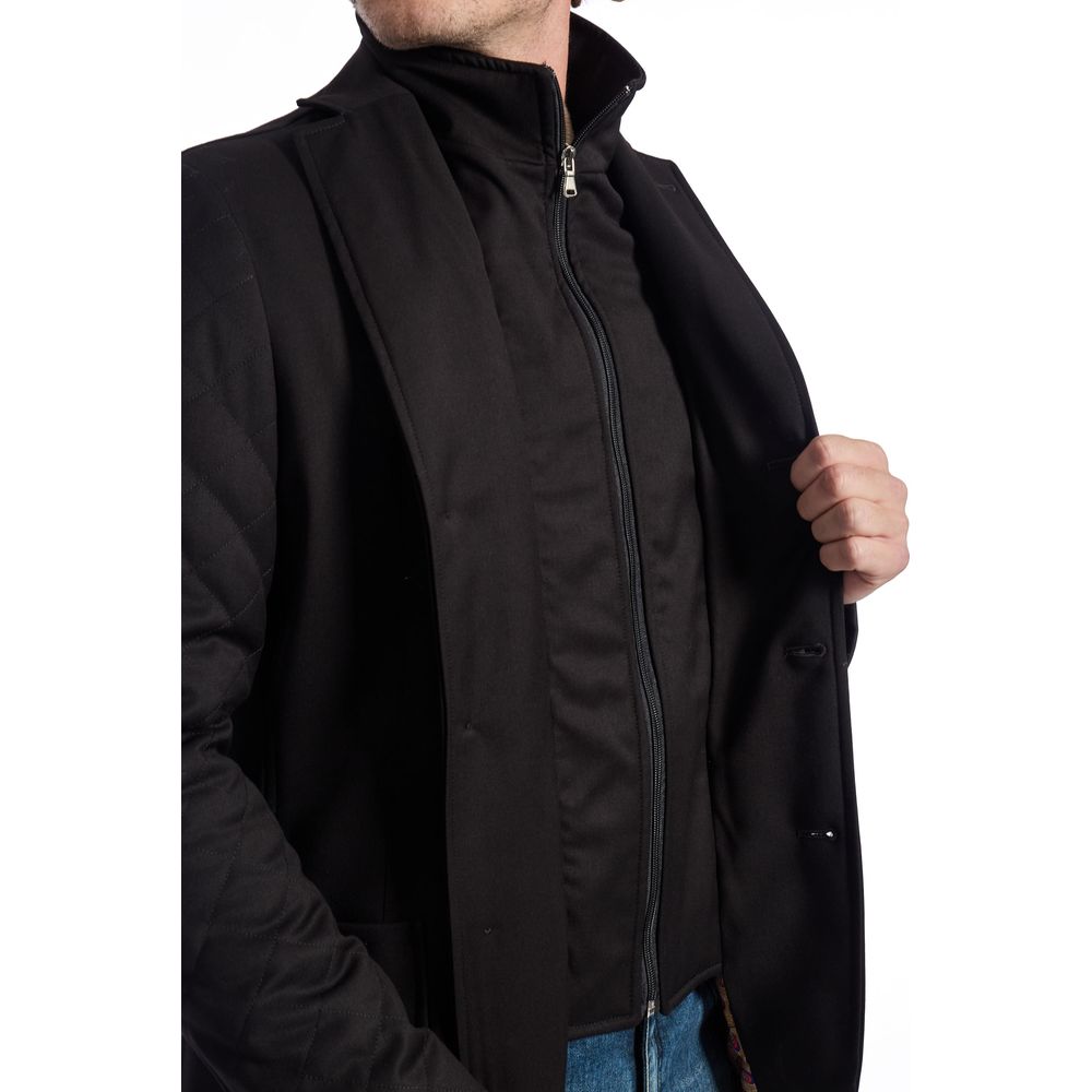 Roberto Pepe Luxury Black Wool Men Jacket -   -  Roberto Pepe Luxury.