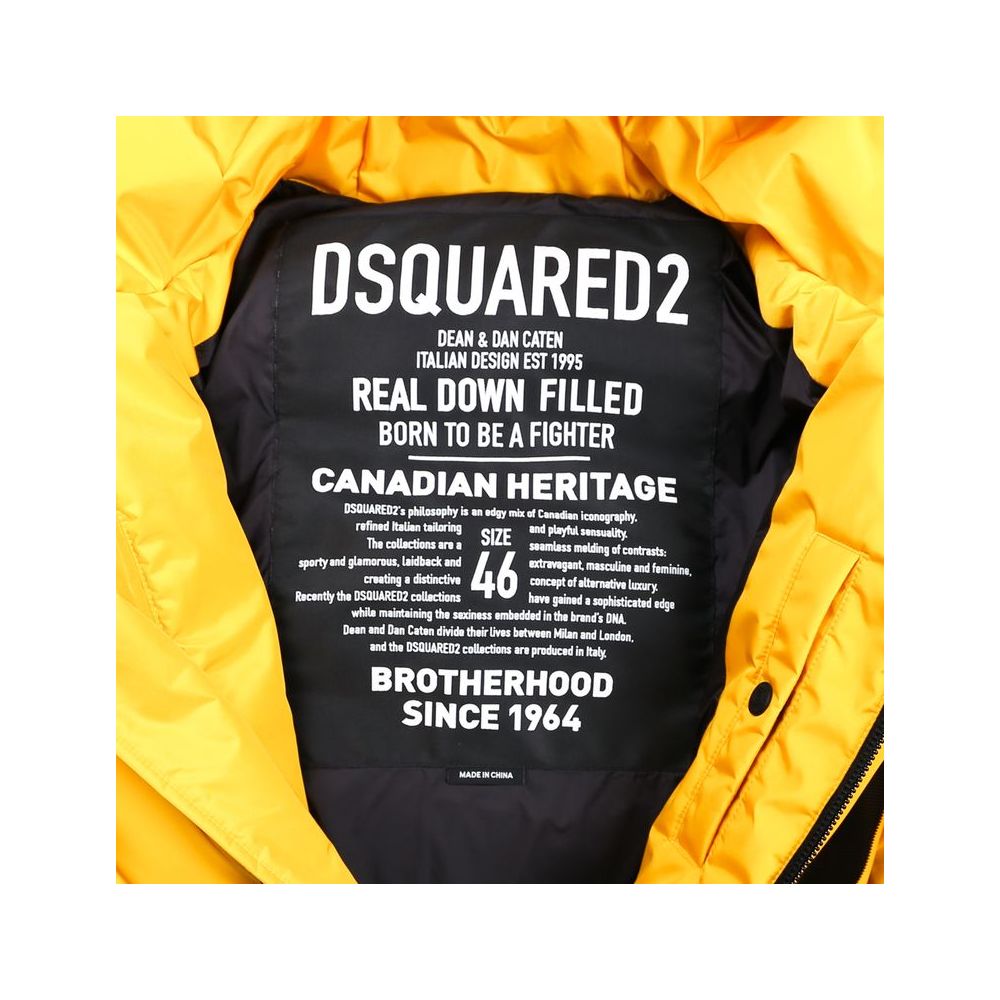 Dsquared² Yellow Nylon Men's Down Jacket -   -  Dsquared².