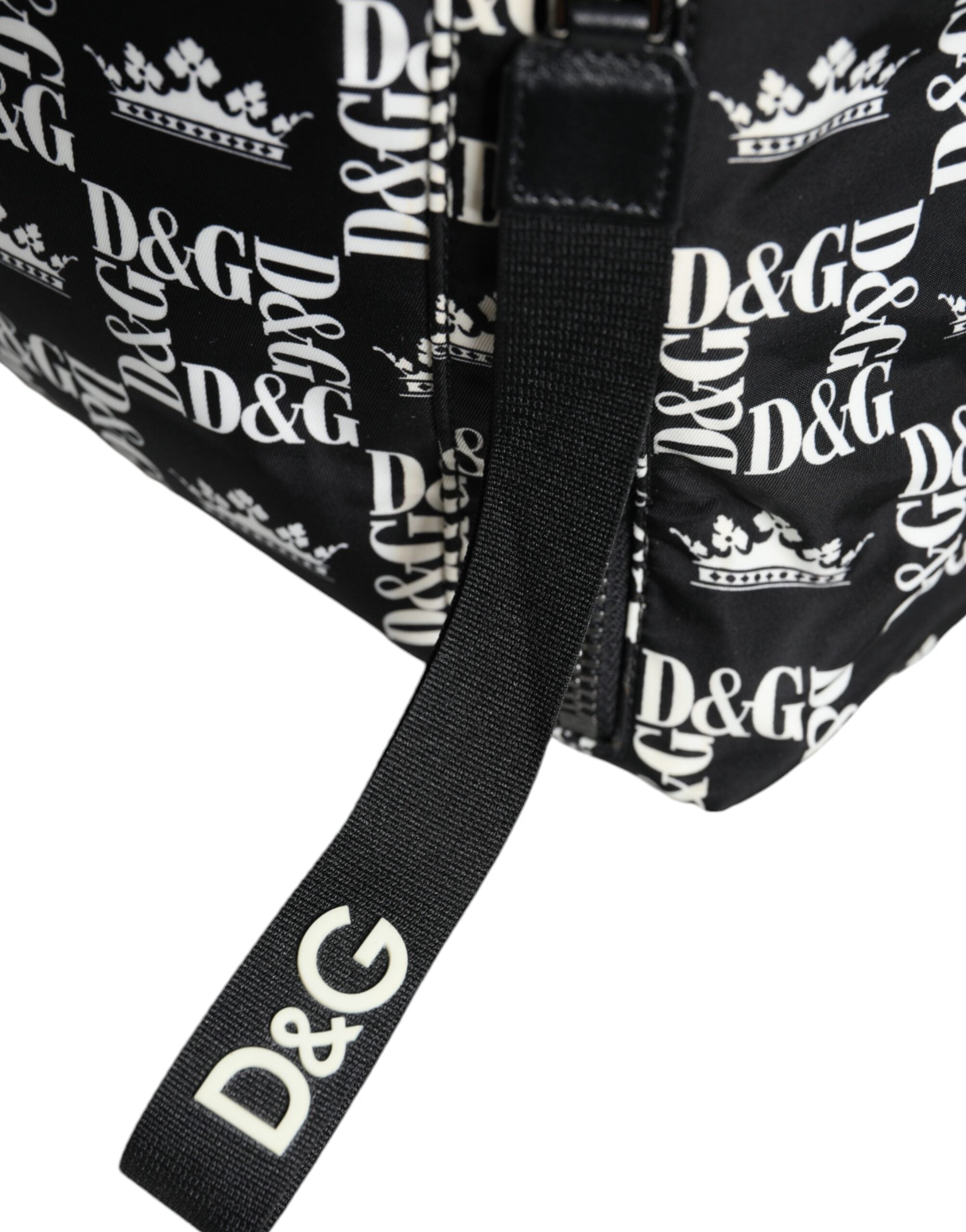 Dolce & Gabbana Black White DG Crown Logo Nylon Backpack Bag -   -  Dolce & Gabbana.