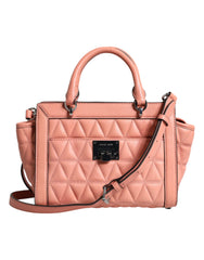 Michael Kors Peach Quilted Leather Logo Crossbody VIVIANNE Messenger Bag -   -  Michael Kors.