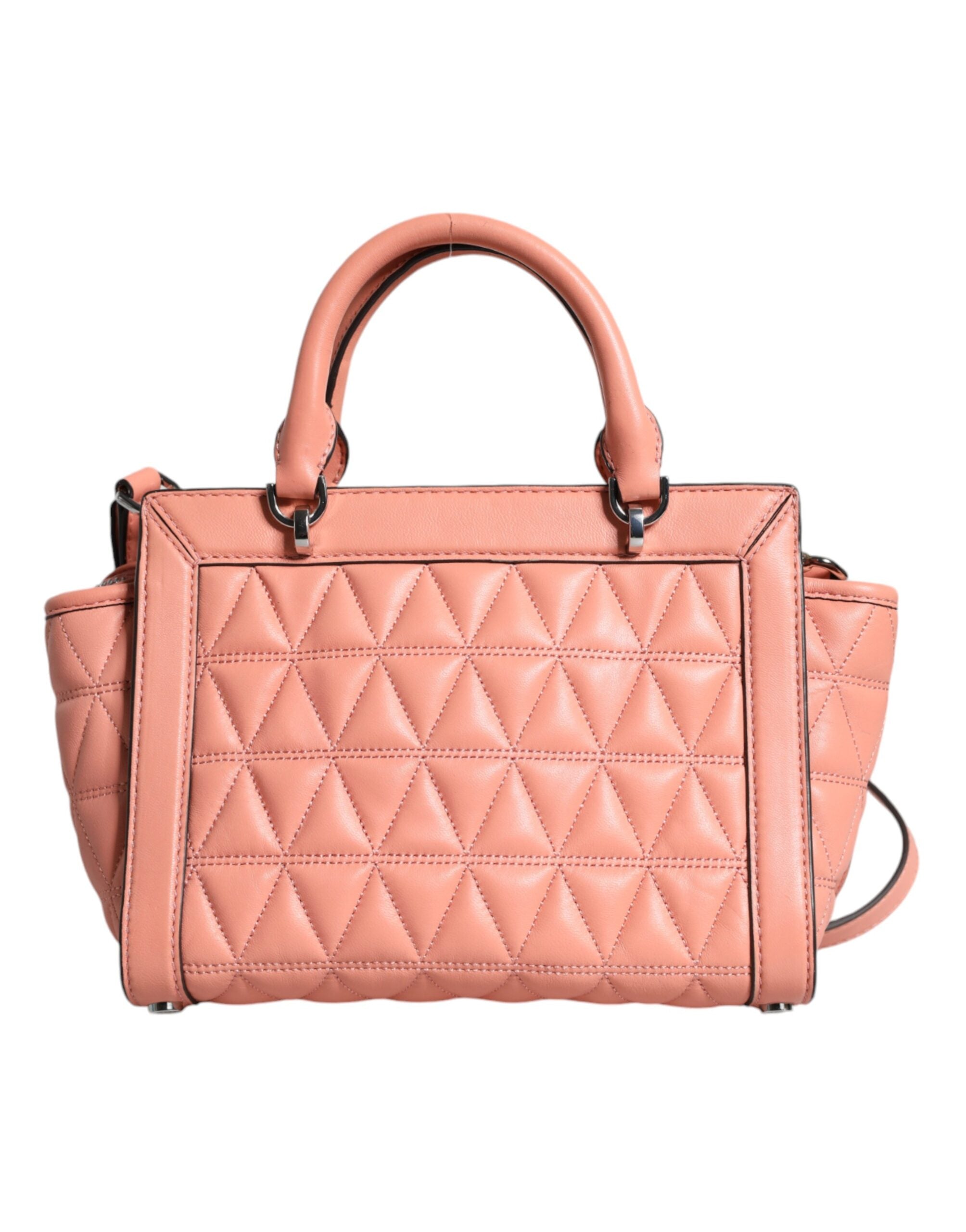 Michael Kors Peach Quilted Leather Logo Crossbody VIVIANNE Messenger Bag -   -  Michael Kors.