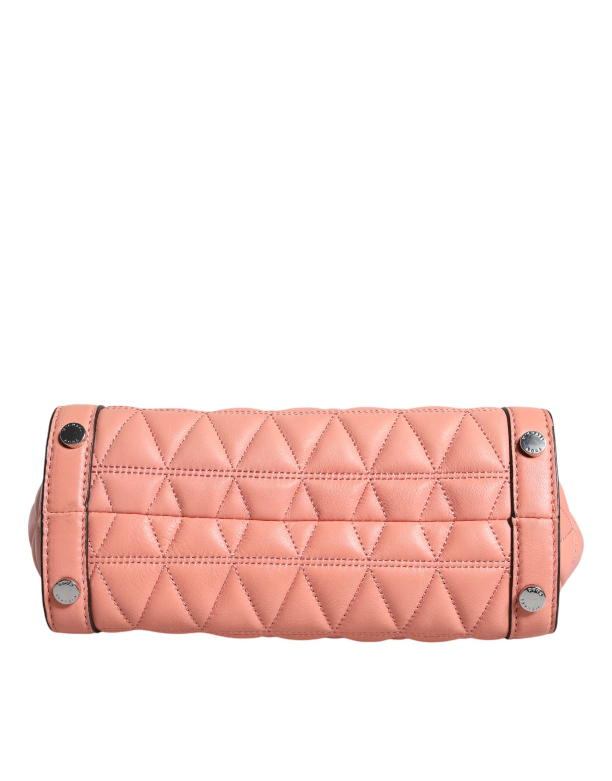 Michael Kors Peach Quilted Leather Logo Crossbody VIVIANNE Messenger Bag -   -  Michael Kors.