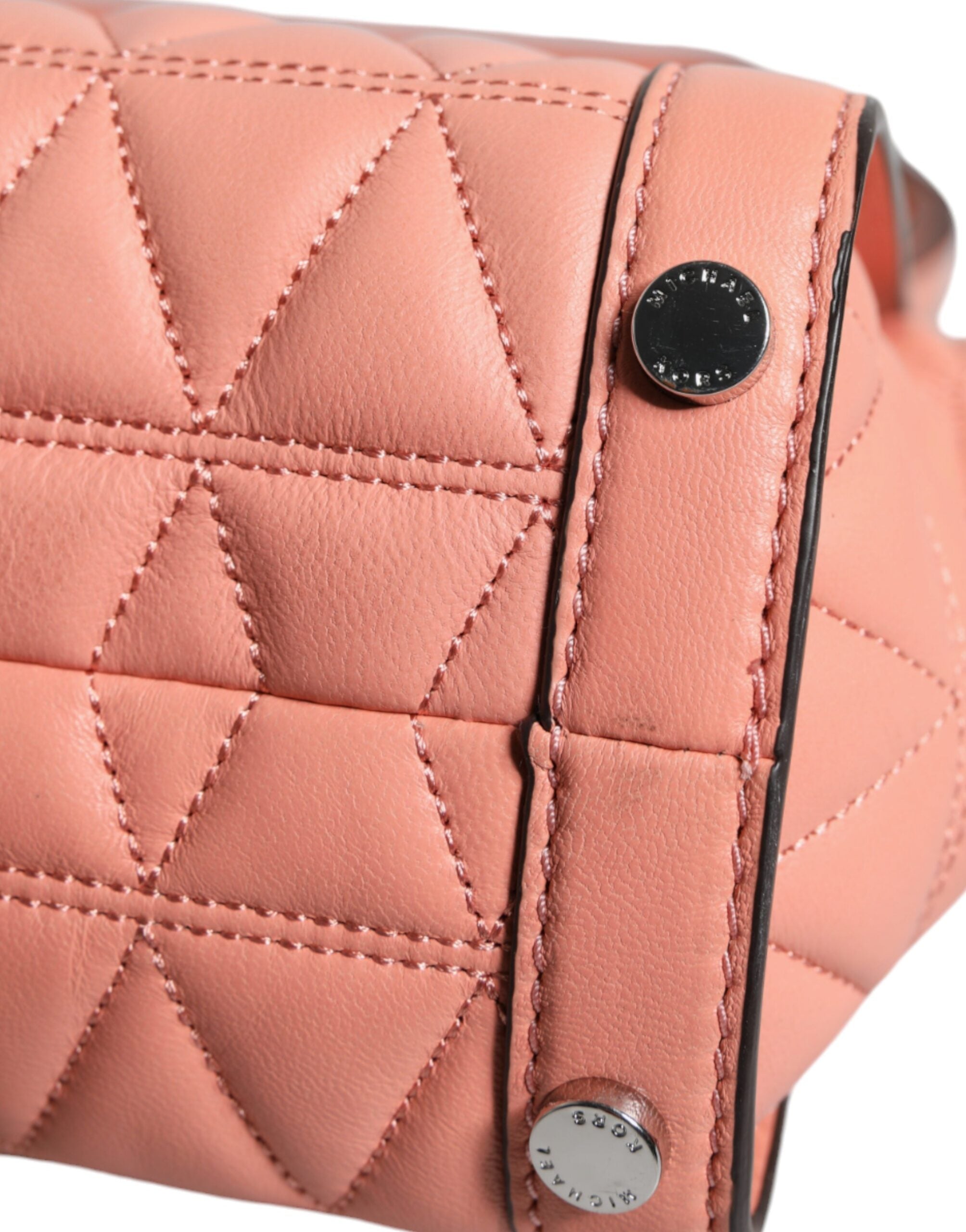Michael Kors Peach Quilted Leather Logo Crossbody VIVIANNE Messenger Bag -   -  Michael Kors.